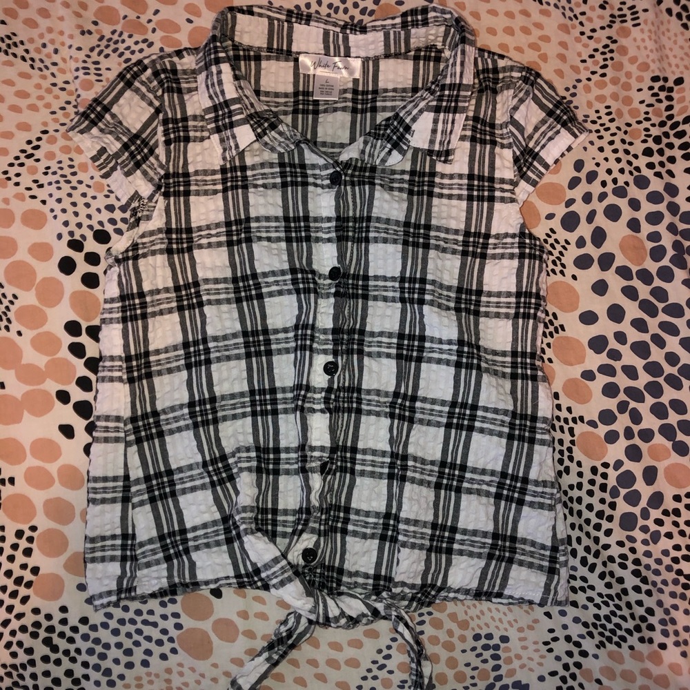Plaid Button Up Crop Top